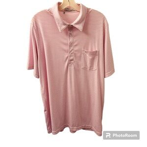 Criquet Performance Pink Stripe Short Sleeve Polo XL